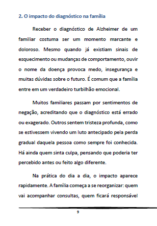 Página 9 - O impacto do diagnóstico na família